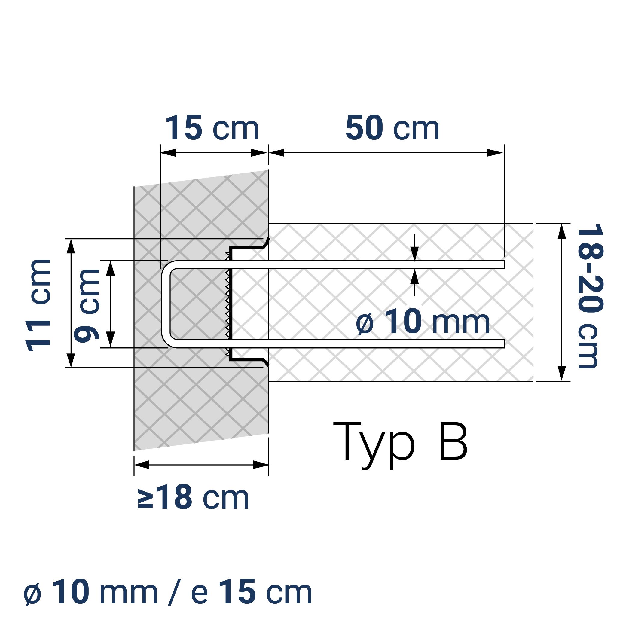 A400110112 7640425413325 BE-BOX® Bewehrungsbox Position Q / L 112 | B-09-10/15-h15-lb50 | 125 cm | 5.65 kg/m